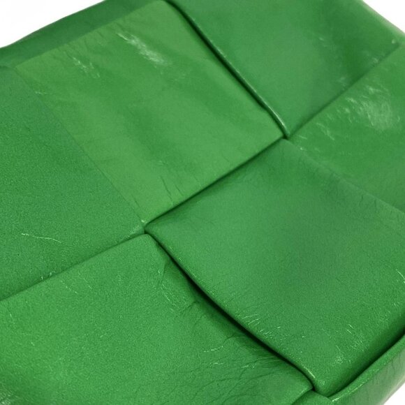 Auth BOTTEGA VENETA Candy cassette,Maxi intrecciato - Green Leather Shoulder Bag - Picture 12 of 16